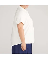 Universal Standard Women's Plus Size Chelsea Liquid Jersey Short Sleeve Shirt