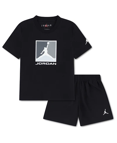 Jordan Boys' Toddler 2T-4T Brooklyn Crewneck T-Shirt and Shorts, 2-Piece Set