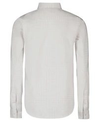 Calvin Klein Boys' 8-20 Long-Sleeve Stretch Dobby Check Dress Shirt