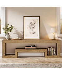 Tribesigns 63-Inch Tv Stand for 55/60/65/75-Inch TVs, Farmhouse Entertainment Center