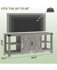 gaomon 60" Farmhouse Tv Stand for 65" TVs, Entertainment Center Console with Storage Shelves