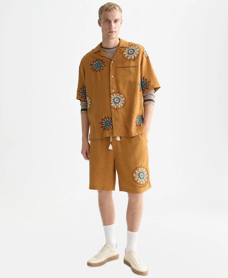 Scotch & Soda Men's Embroidered Wide-Fit Bermuda Shorts