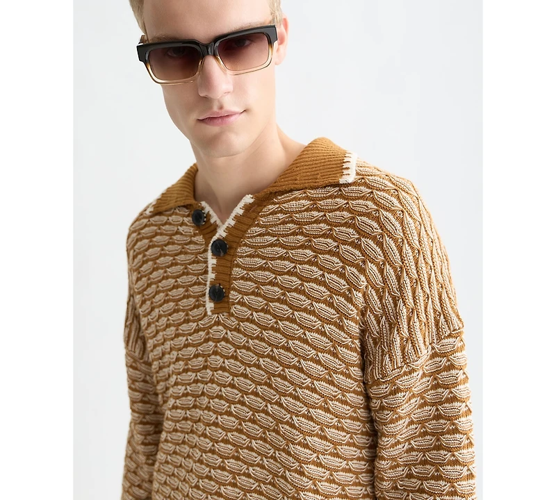 Scotch & Soda Men's Extra Dropped Shoulder Structure Polo Shirt