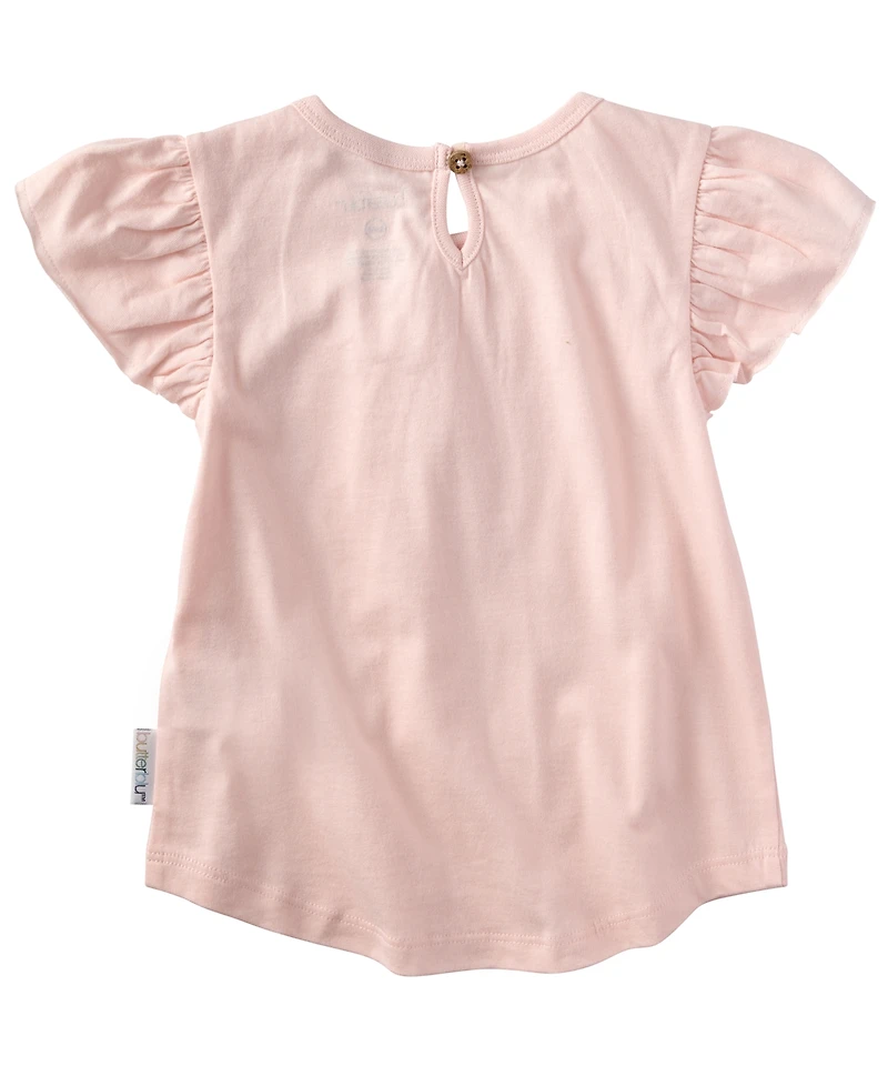 butterblu Baby Girls' Ruffle Shoulder Short-Sleeve Tops, 5-Pack