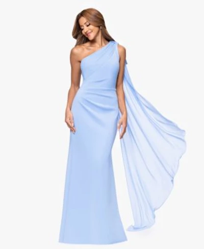 Xscape Womens One Shoulder Ball Gown Dress