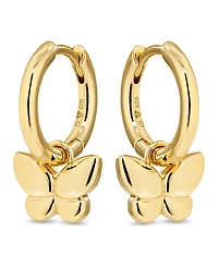 Devata Butterfly Hoop Earrings in Plated Sterling Silver