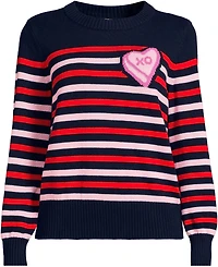 Lands' End Plus Drifter Set Sleeve Crew Neck Sweater