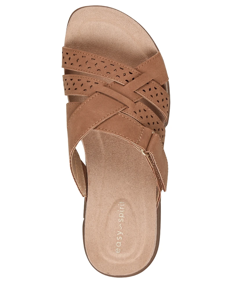 Easy Spirit Women's Melinna Strappy Flat Slip-On Sandals
