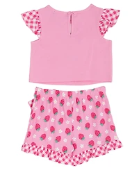 Rare Editions Baby Girls' Strawberry Applique Top and Skort, 2-Piece Set