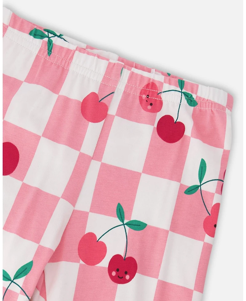 Deux par Girl Cotton Jersey Capri Printed Cherries - Child