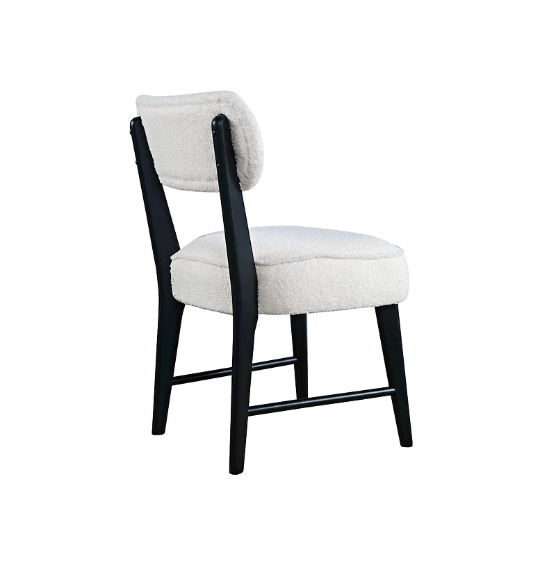 Jofran Wes Mid-Century Modern Boucle Upholstery Dining Chair (Set of 2)