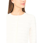 CeCe Women's Long-Sleeve Crew Neck Cardigan