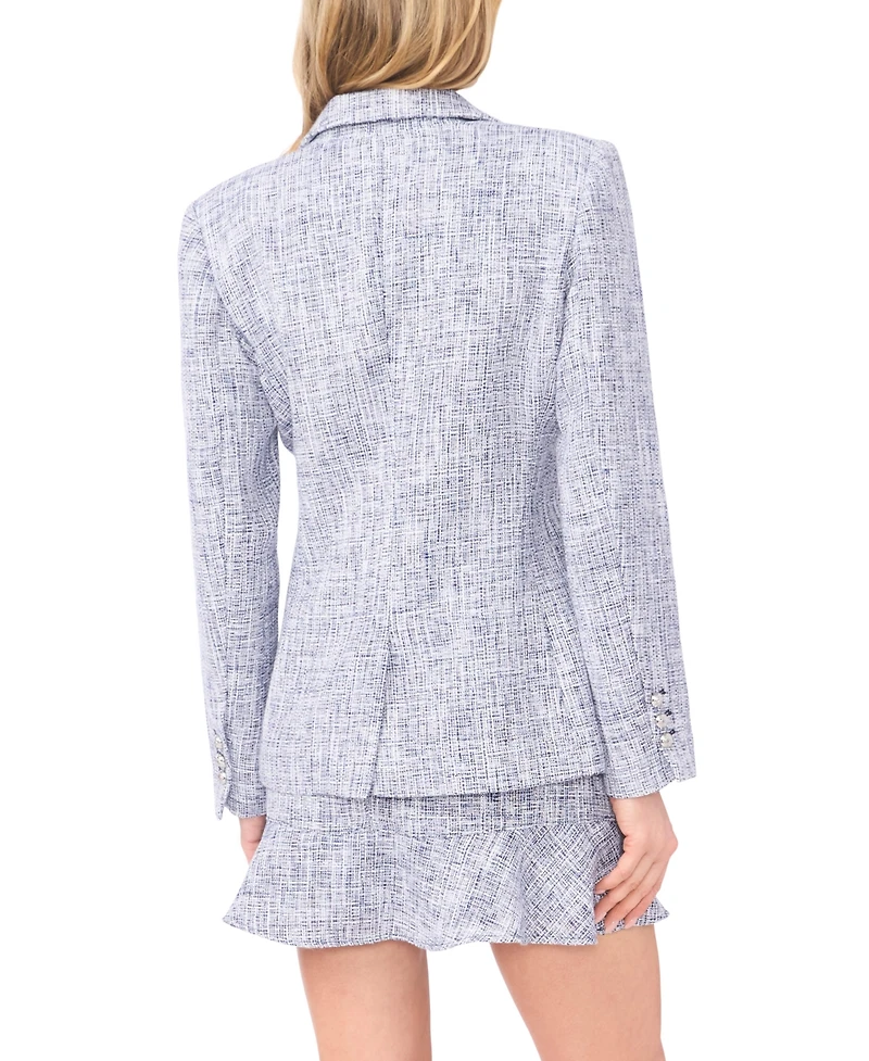 CeCe Women's Double-Breasted Collared Blazer