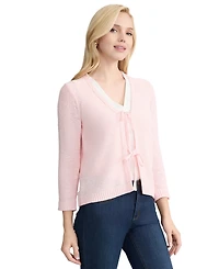 Jones New York Women's Tie-Front 3/4-Length Sleeve Cardigan