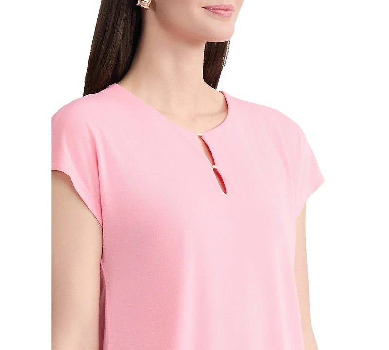 Jones New York Women's Round Neck Short-Sleeve Top
