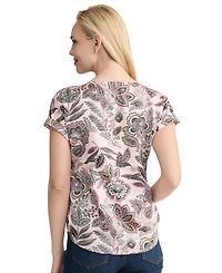 Jones New York Women's Printed Short-Sleeve Blouse