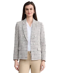 Jones New York Women's Faux Double Breasted Tweed Jacket