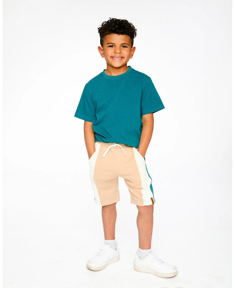 Deux par Toddler Boys Cotton Jersey T-Shirt Solid Dark Turquoise - Toddler|Child