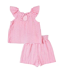 Florence Eiseman Big Girls Stripe Gauze Top And Shorts