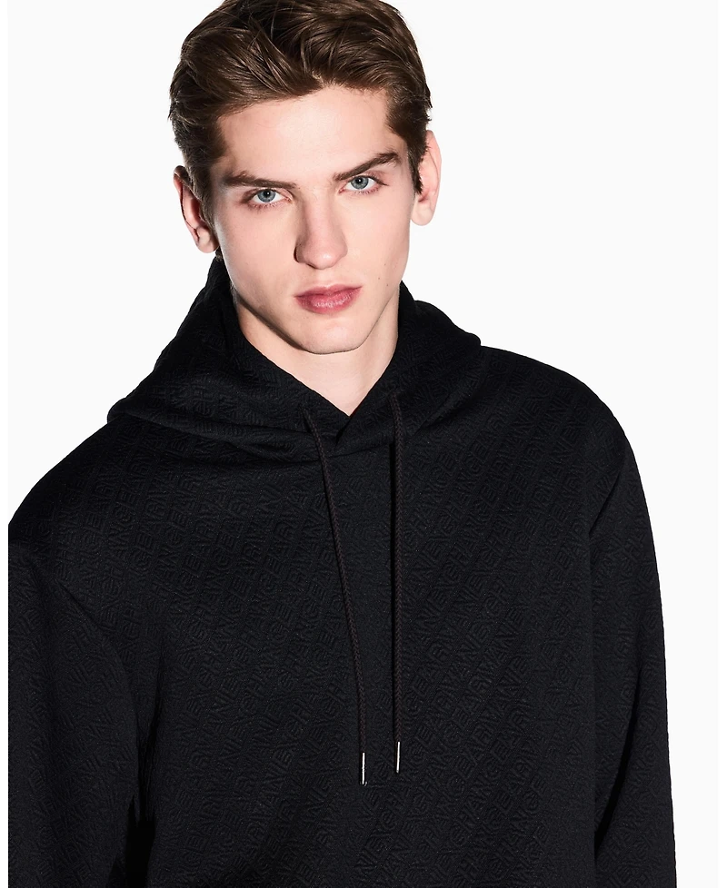 A|X Armani Exchange Men's Jacquard Allover Print Logo Hoodie