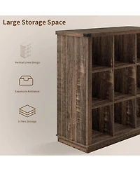 gaomon Farmhouse Bookshelf, Wood Storage Organizer, Rustic Minimalist Floor Display Cabinet for Living Room, Bedroom, Home Office