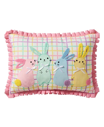Hallmark Bunny BFFs Reversible Decorative Pillow, 14" x 20"