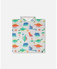 Deux par Deux Boy Hooded Beach Towel Grey Baby Dinosaur Print - Toddler|Child