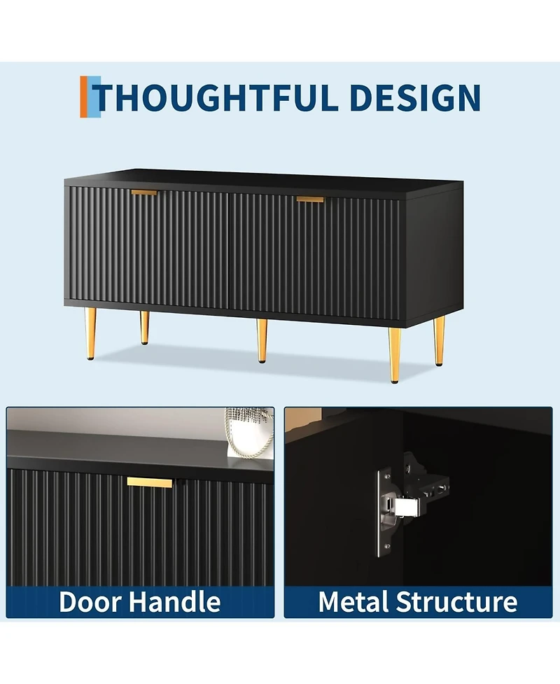 gaomon Shoe Storage Bench, 42" Wooden Chest, 300 lb Capacity, Entryway Ottoman Bench with Doors for Bedroom