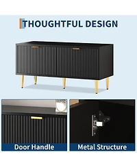 gaomon Shoe Storage Bench, 42" Wooden Chest, 300 lb Capacity, Entryway Ottoman Bench with Doors for Bedroom