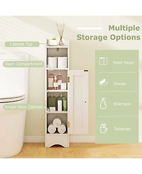 Volenca Slim Bathroom Corner Storage Cabinet with 1 Door and Adjustable Shelves