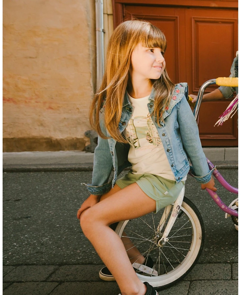 Deux par Big Girls Cotton Jersey Shorts Sage Green