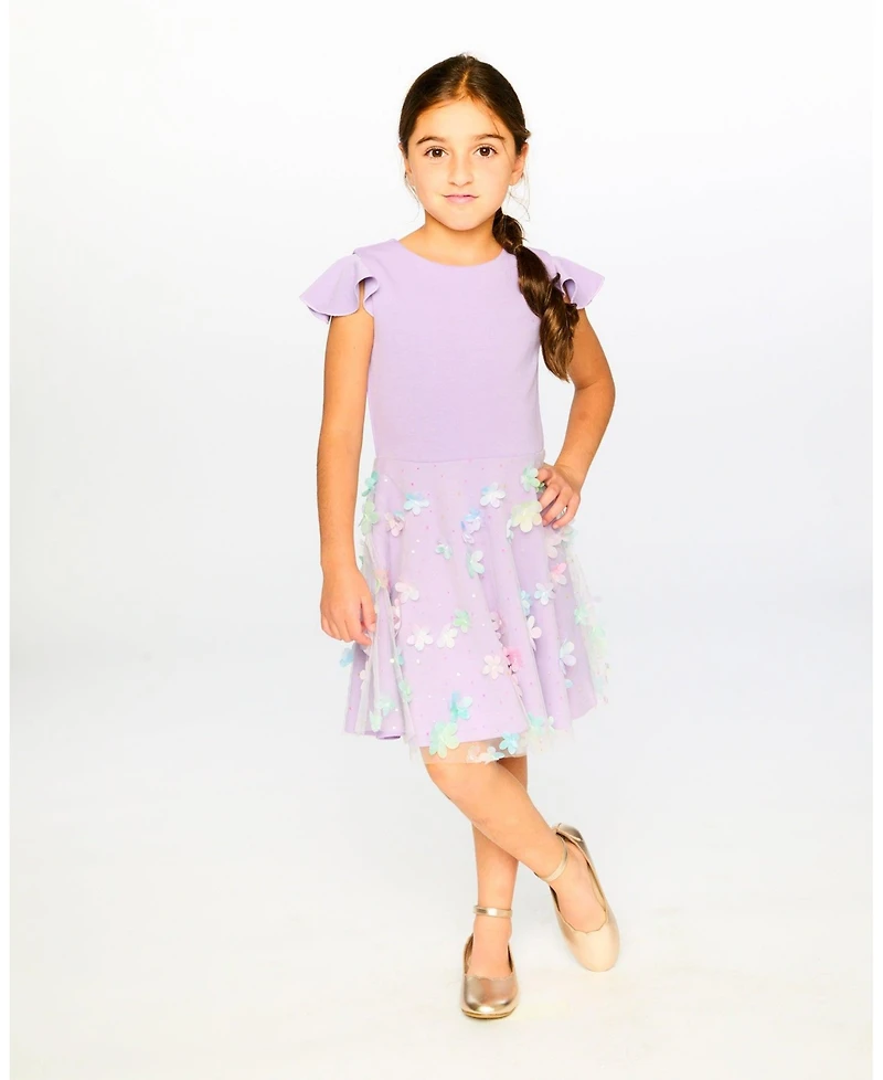 Draft - Deux par Big Girls Bi-Material Dress Mauve