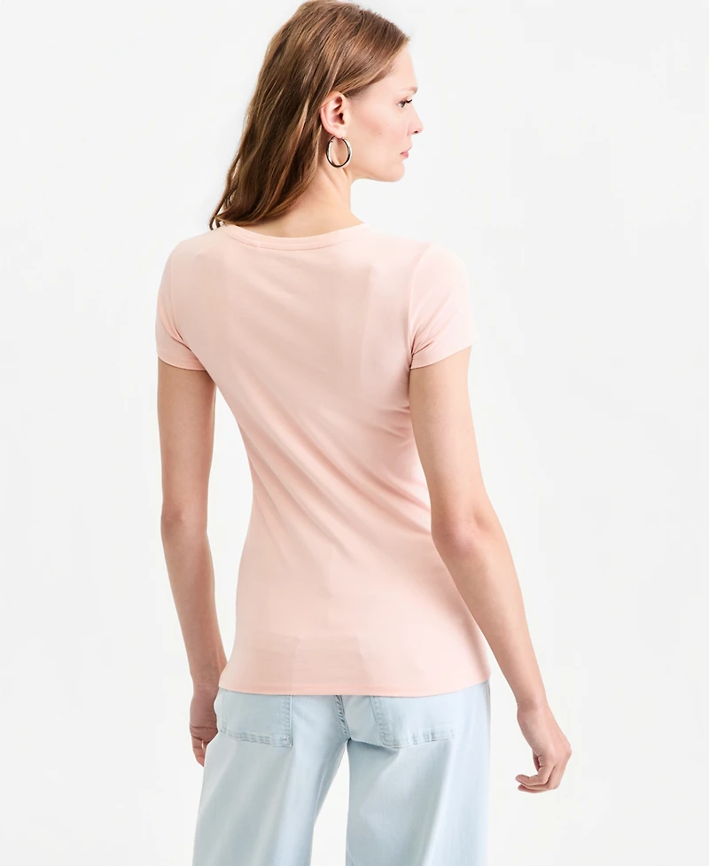 Guess Women's Mixed Bling Logo T-Shirt