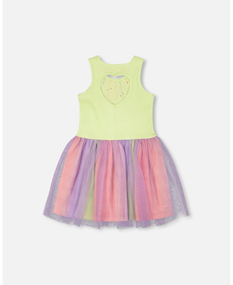 Draft - Deux par Toddler Girls Sleeveless Bi-Material Dress