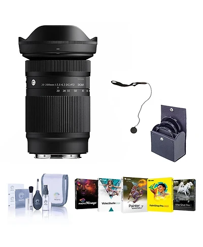 Sigma 20-200mm f/3.5-6.3 Dg Contemporary Lens for L Mount, Bundle with 72mm Filter Kit, Pc Software Kit, Cap Keeper and Cleaning Kit
