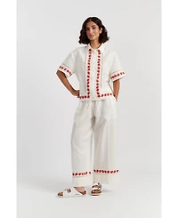 Chinti & Parker Women's Linen-Blend Strawberry Trousers