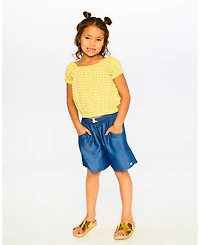 Deux par Toddler Girls Blue Chambray Bermudas