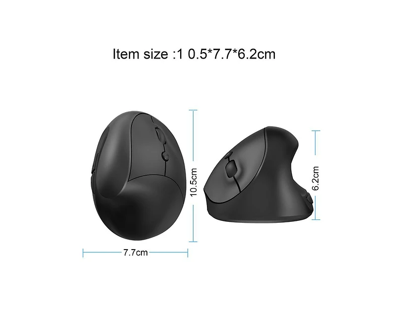 Risokeys 2.4G Wireless Ergonomic Vertical Mouse, 6 Buttons, 3 Dpi Levels, Silent Click, Comfortable Grip for Office, Gaming, Pc & Mac