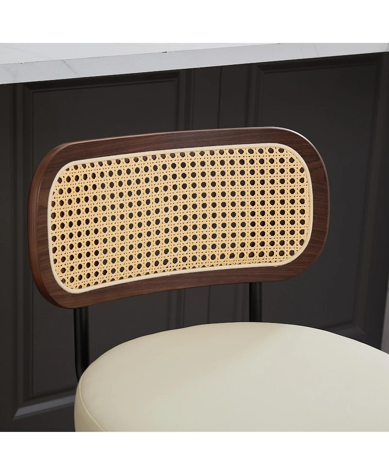 Boyel Living Set of 2 Swivel Pu Bar Stools with Padded 3.5-inch Seat Cushion for Dining Pup