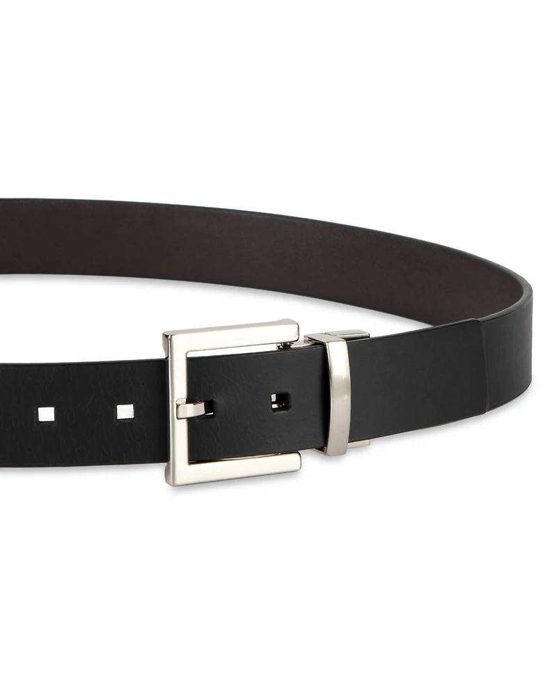 Calvin Klein Men's Reversible Rectangular Buckle Leather Belt