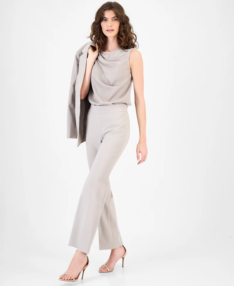 Anne Klein Women's Mid Rise Straight-Leg Pull-On Pants