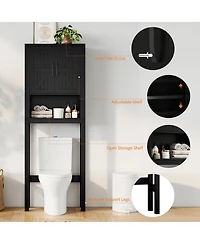 Homfan 23.6 Inches Wide Toilet Rack with Over The Storage Cabinet , Small Freestanding Space Saver
