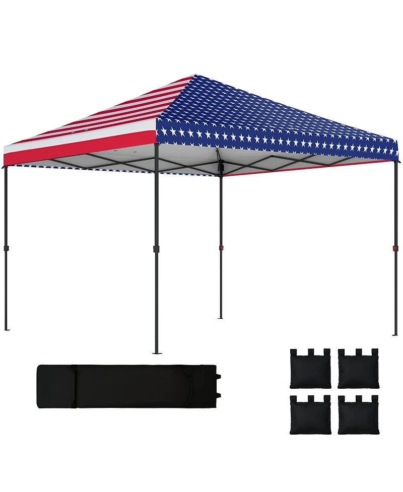 Outsunny 10 x ft Pop Up Canopy Tent with One Push Setup, Dark
