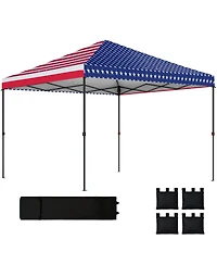 Outsunny 10 x ft Pop Up Canopy Tent with One Push Setup, Dark