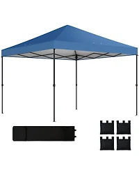 Outsunny 10 x ft Pop Up Canopy Tent with One Push Setup, Dark