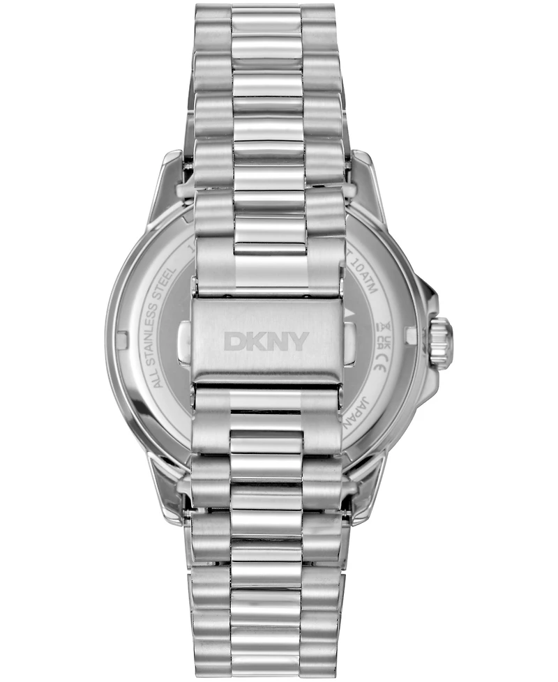 Dkny Men's Sport Watch Yellow Dial Stainless Steel Bracelet Watch, 43mm