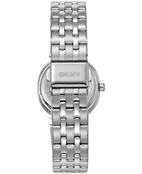 Dkny Women's Silver Dial Crystal Bezel Stainless Steel Bracelet Watch, 30mm