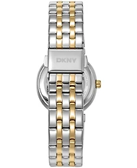 Dkny Women's Green Dial Crystal Bezel Two-Tone Gold Stainless Steel Bracelet Watch, 30mm