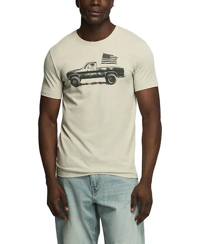 Lucky Brand Men's Flag Truck Graphic Tee