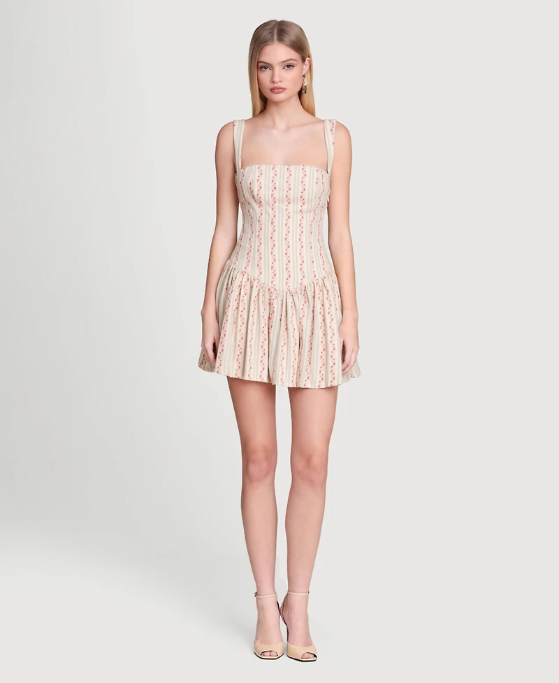 Avec Les Filles Women's Square Neck Mini Dress